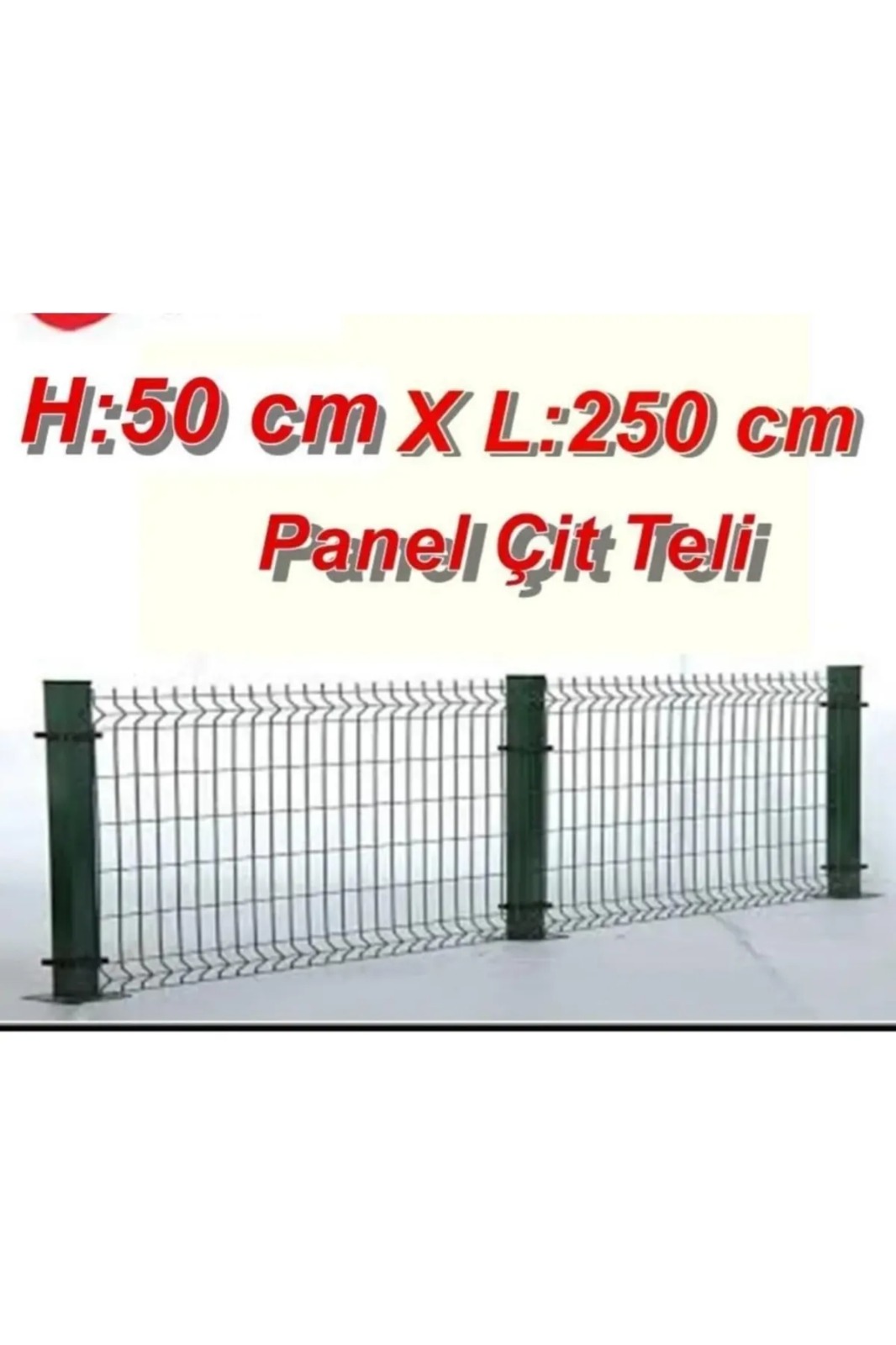 50 X 250cm - 10 Adet Yeşil Panel Çit Takımı Galvanizli Çit Teli Direkler Dahildir Puntalı Tel Çit
